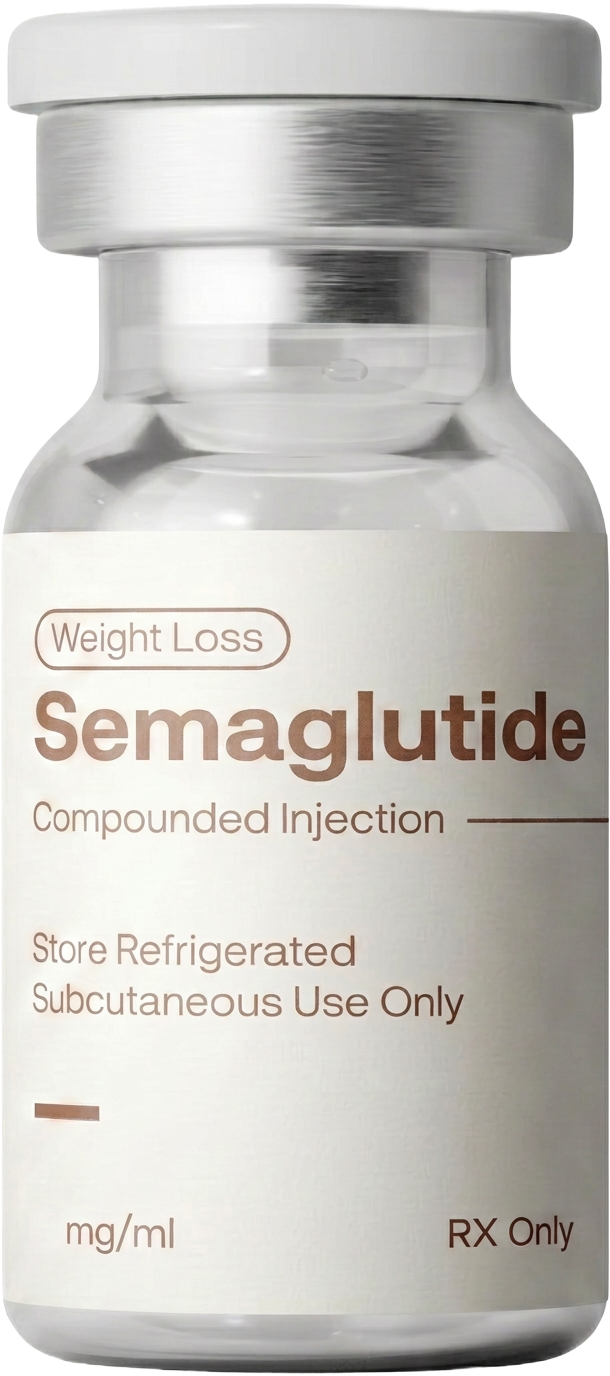 Compounded semaglutide injection vial